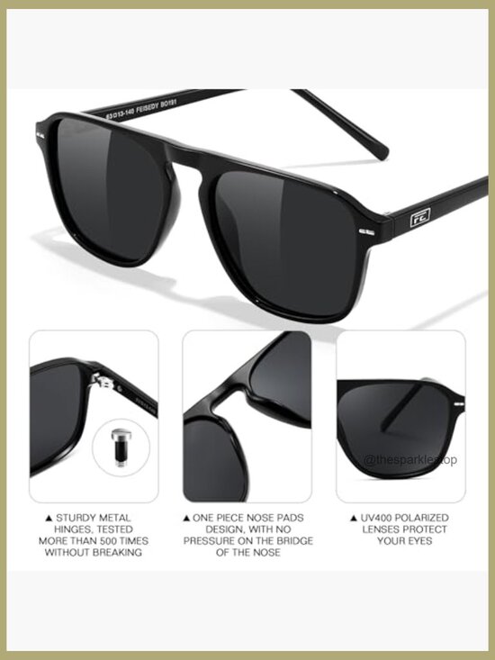 Polarized Aviator Sunglasses Acetate Frame UV400 Protection main image 6